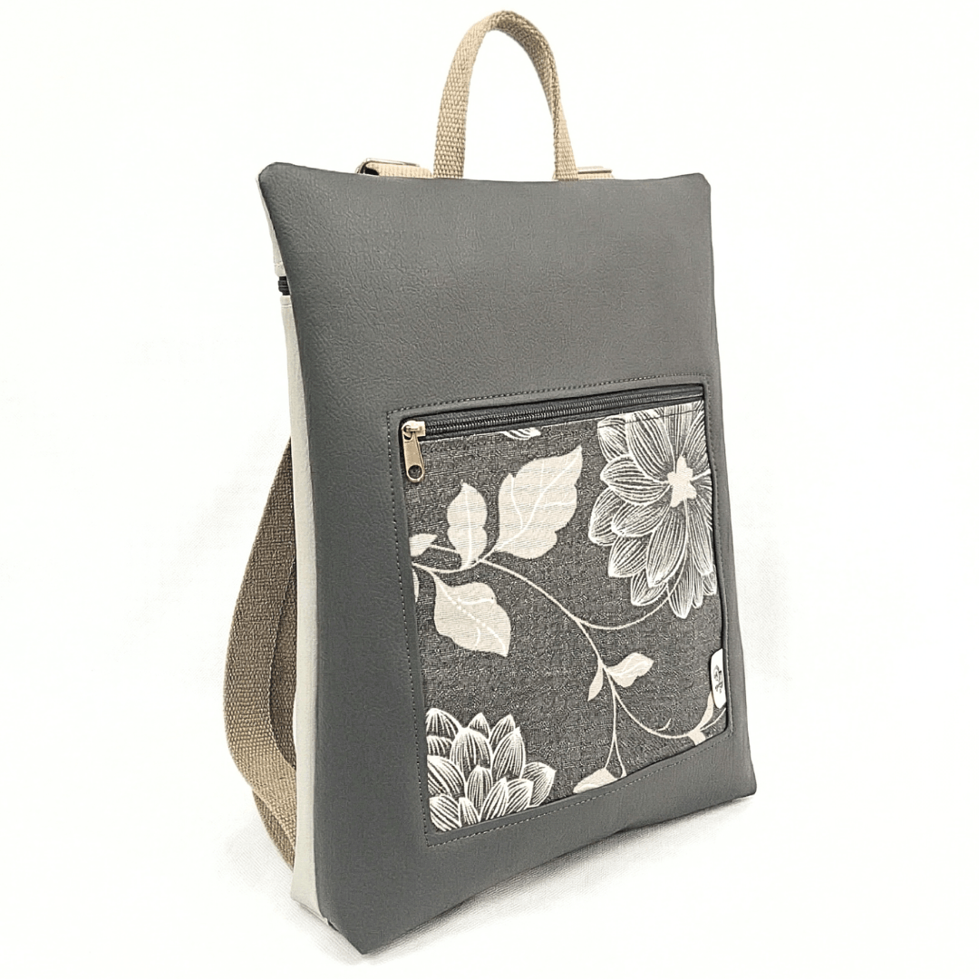 mochila antirrobo elegante color gris marengo y gris ceniza Cristina Alba