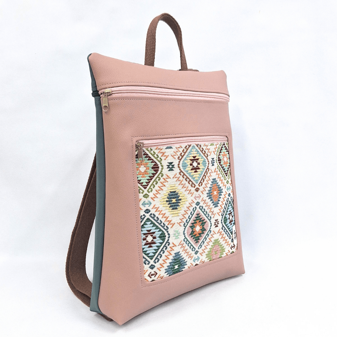 mochila antirrobo reversible color rosa Cristina Alba