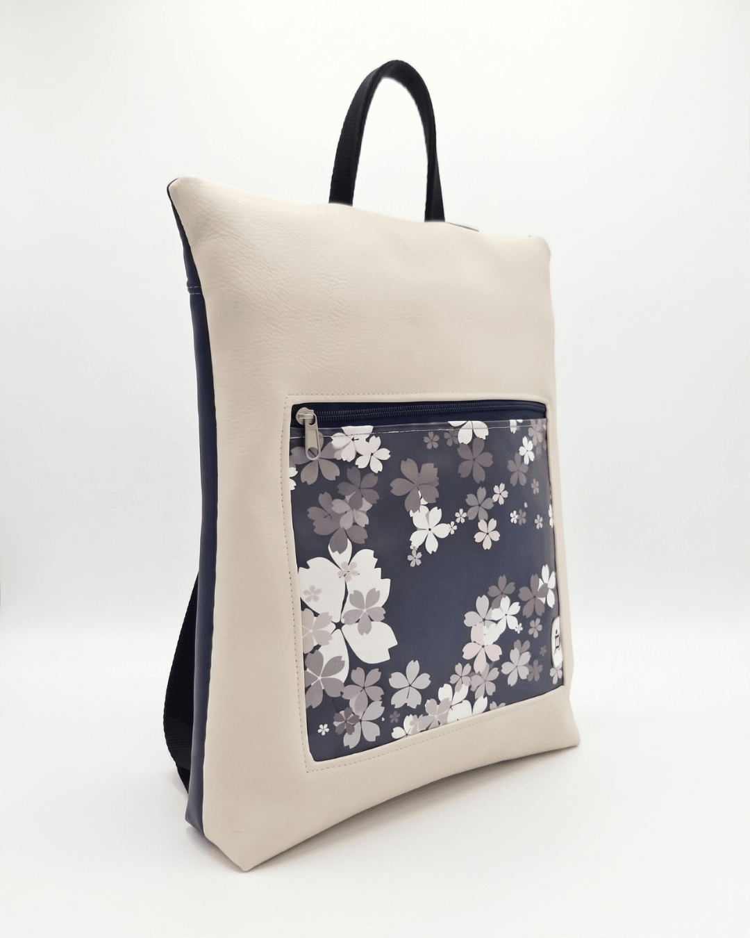 Mochila Antirrobo FLORECER | Crema y Azul Marino cristina-alba-mochila-mujer-antirrobo-93