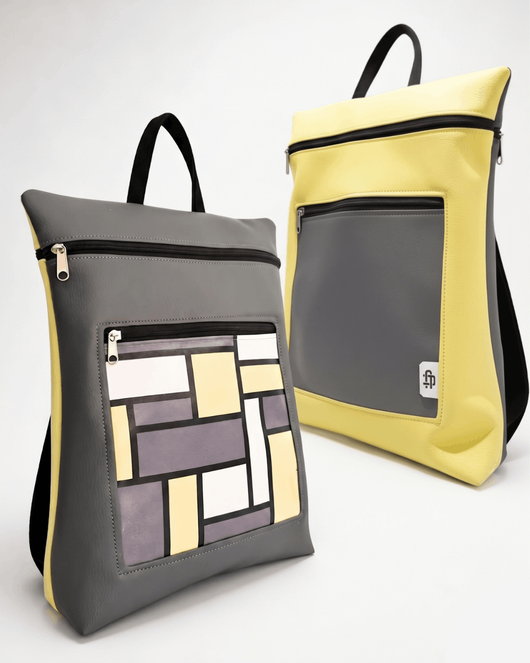 Mochila Antirrobo Reversible PULSO | Gris Marengo y Amarillo Limón cristina-alba-mochila-mujer-antirrobo-reversible-01-gris-marengo-amarillo_1268846727