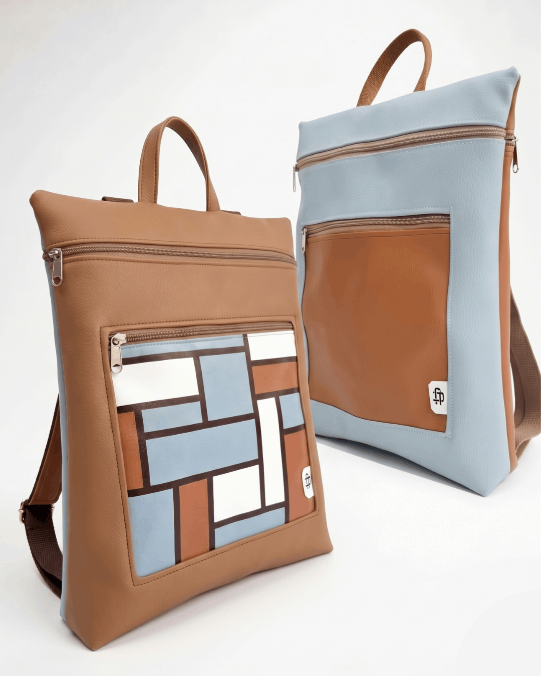 Mochila Antirrobo Reversible PULSO | Marrón y Menta cristina-alba-mochila-mujer-antirrobo-reversible-155-marron-menta