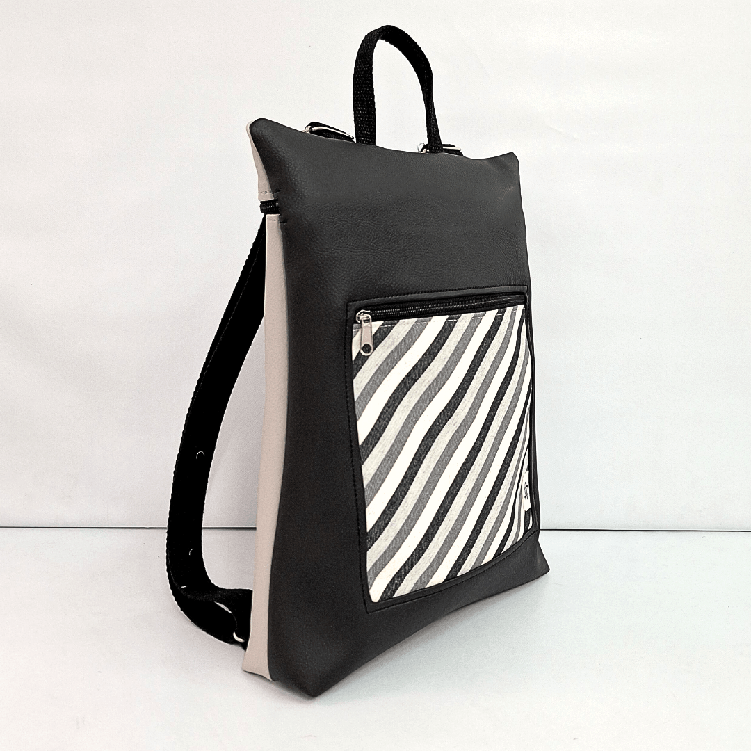 mochila-antirrobo-mujer-rayas-negro-gris-ceniza-estampado-cristina-alba